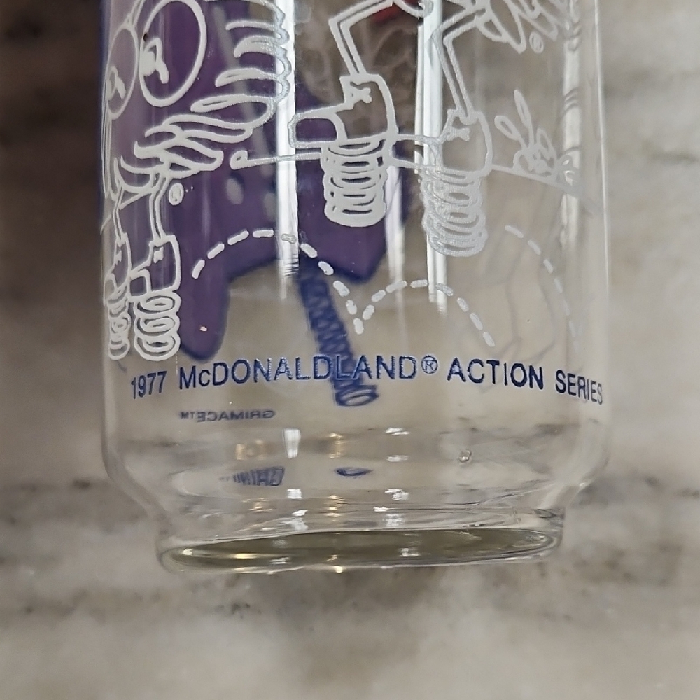1977 McDonaldland Action Series Grimace Character Glass - Picture 3 of 4